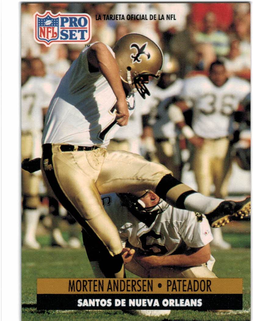 1991 Pro Set Platinum #233 Morten Andersen - New Orleans Saints