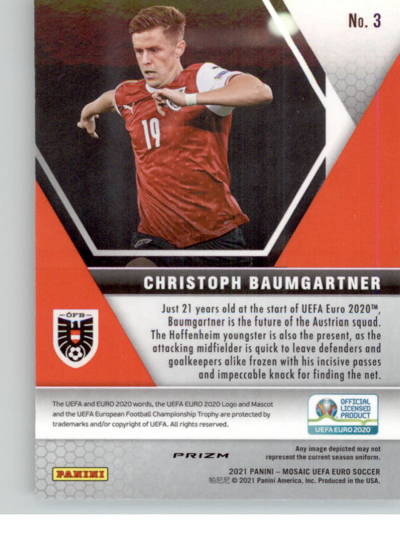 2020 21 Panini Mosaic UEFA Euro Mosaic 3 Christoph Baumgartner NM MT