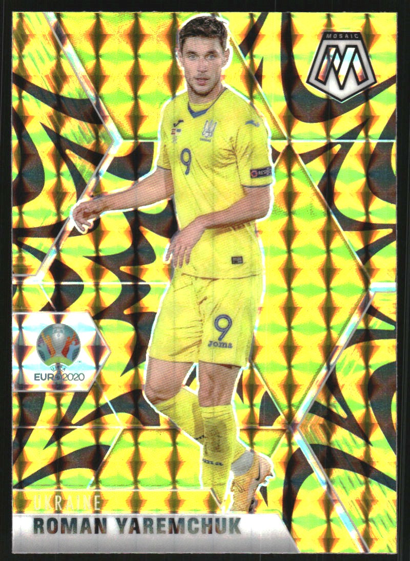 2020-21 Panini Mosaic UEFA Euro Mosaic Reactive Gold #187 Roman Yaremchuk