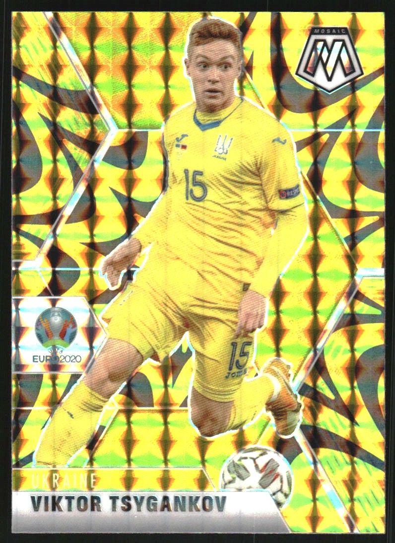 2020-21 Panini Mosaic UEFA Euro Mosaic Reactive Gold #192 Viktor Tsygankov