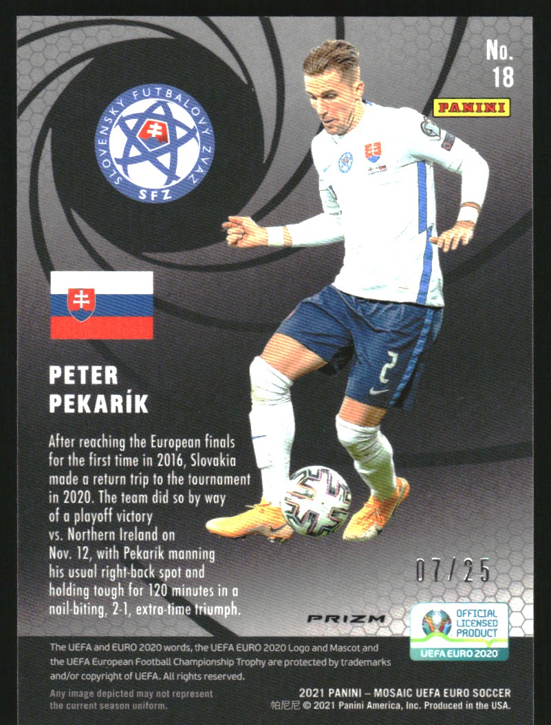 2020-21 Panini Mosaic UEFA Euro International Men of Mastery Mosaic White #18 Peter Pekarik