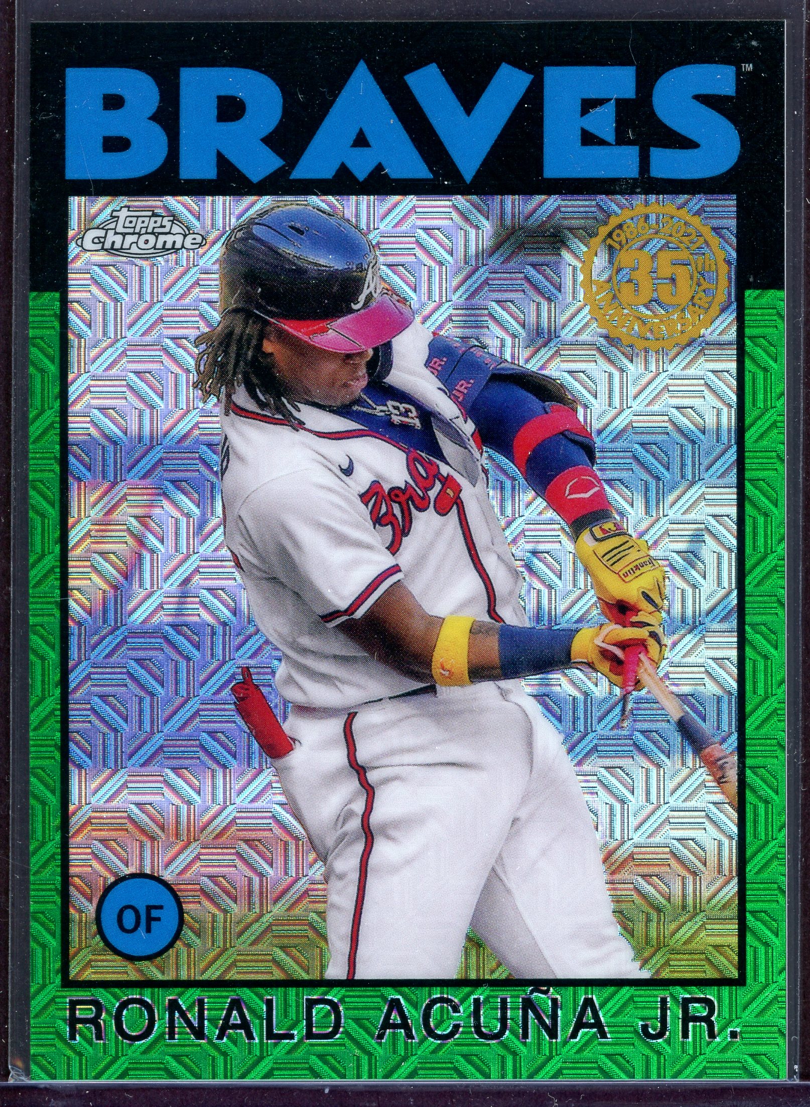 2021 Topps '86 Topps Silver Pack Chrome Series 2 Green Refractors #86TC65 Ronald Acuna Jr.