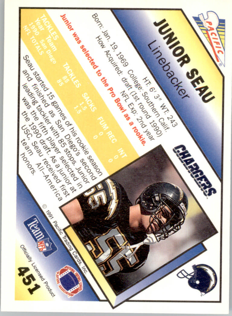 1991 Pacific Football "Main Set" Base Cards #441 to #660 - Bild 23 von 449