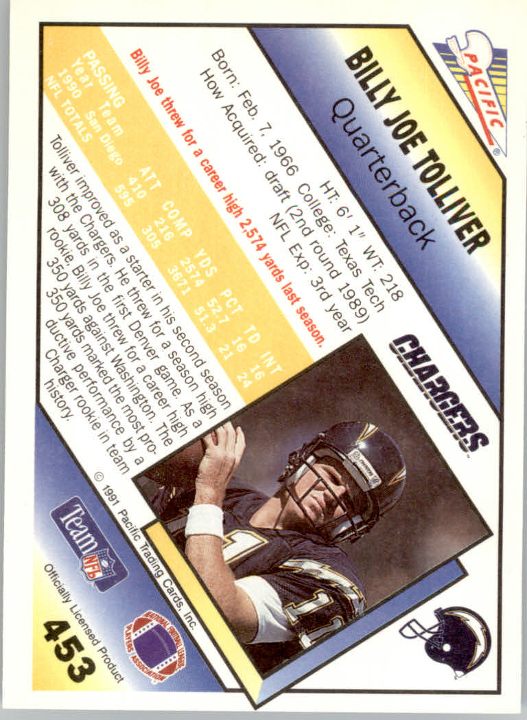 1991 Pacific Football "Main Set" Base Cards #441 to #660 - Bild 27 von 449