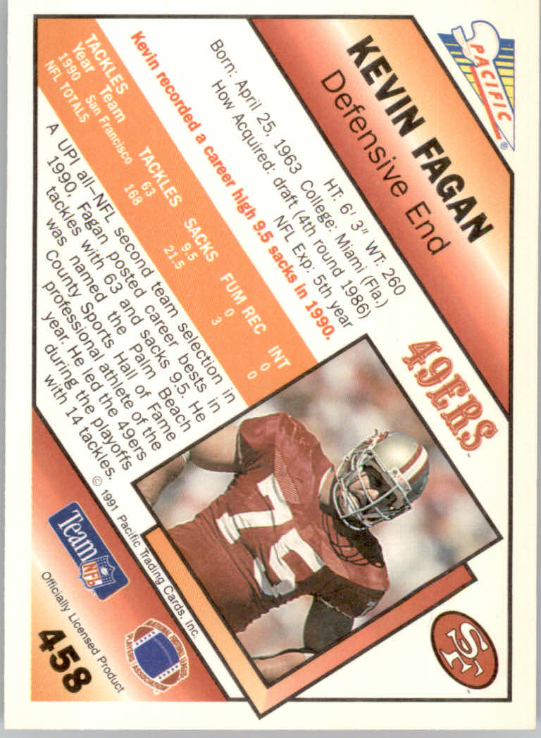 1991 Pacific Football "Main Set" Base Cards #441 to #660 - Bild 37 von 449