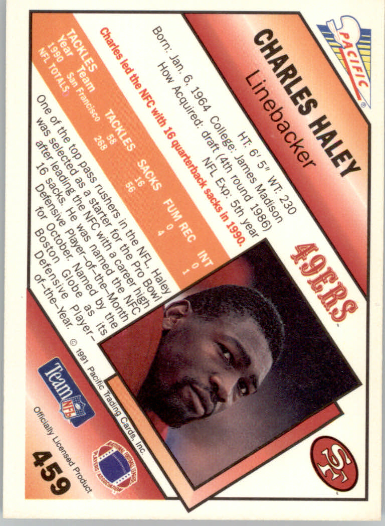 1991 Pacific Football "Main Set" Base Cards #441 to #660 - Bild 39 von 449