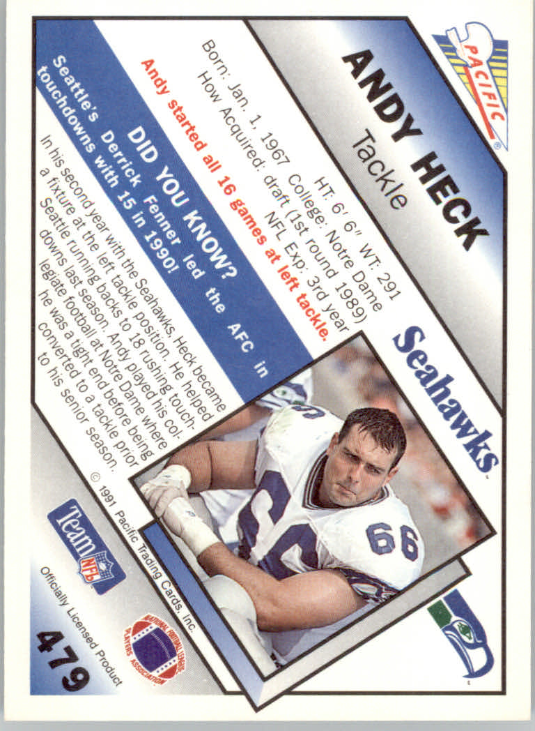 1991 Pacific Football "Main Set" Base Cards #441 to #660 - Bild 81 von 449