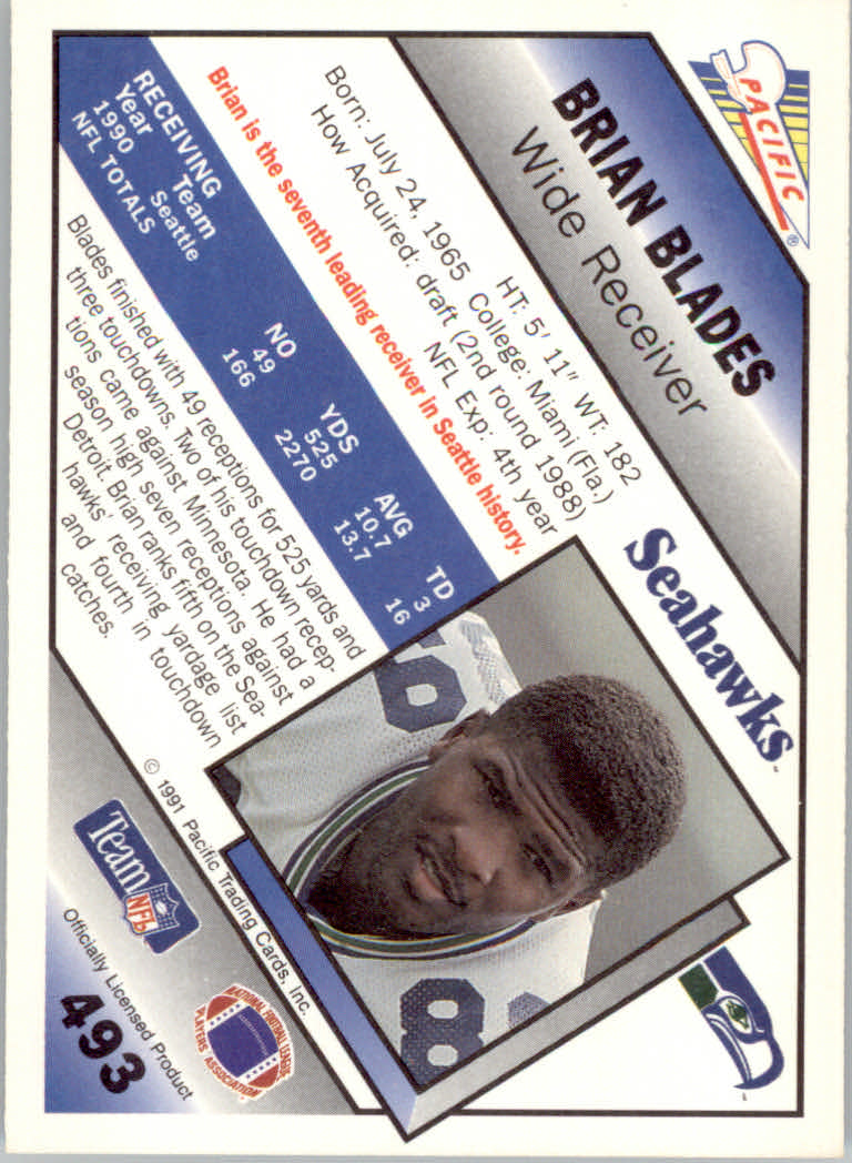 1991 Pacific Football "Main Set" Base Cards #441 to #660 - Bild 109 von 449