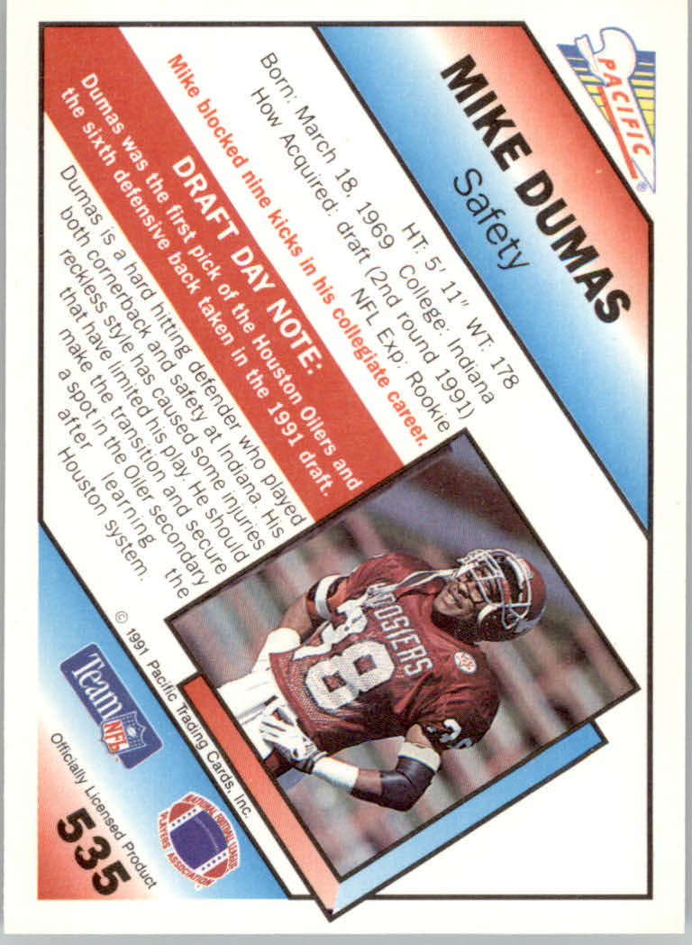 1991 Pacific Football "Main Set" Base Cards #441 to #660 - Bild 197 von 449