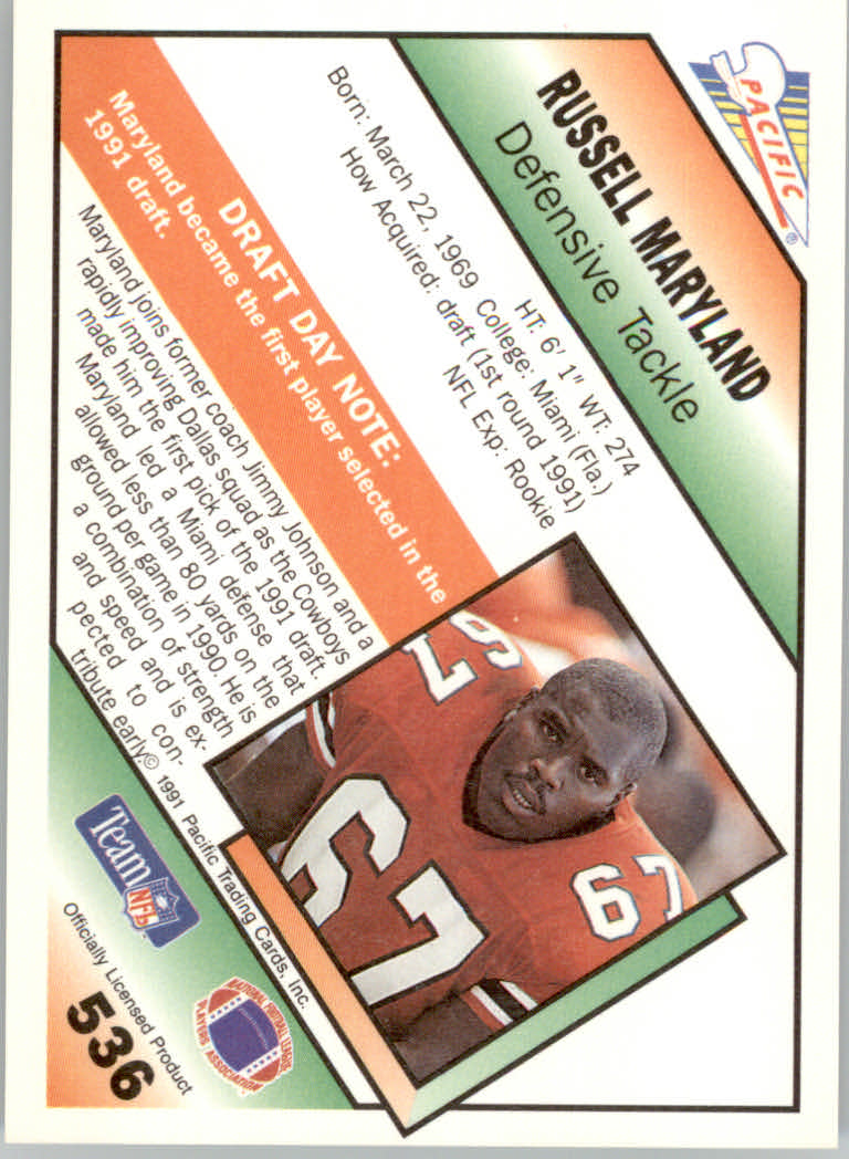 1991 Pacific Football "Main Set" Base Cards #441 to #660 - Bild 199 von 449