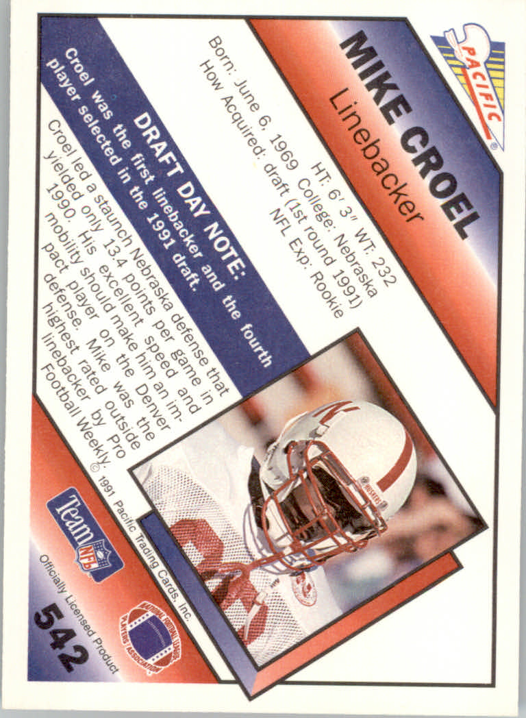 1991 Pacific Football "Main Set" Base Cards #441 to #660 - Bild 213 von 449