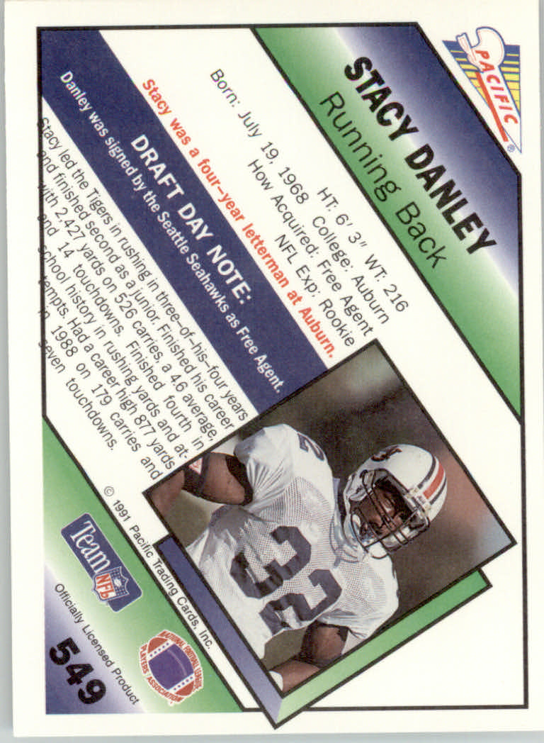 1991 Pacific Football "Main Set" Base Cards #441 to #660 - Bild 227 von 449