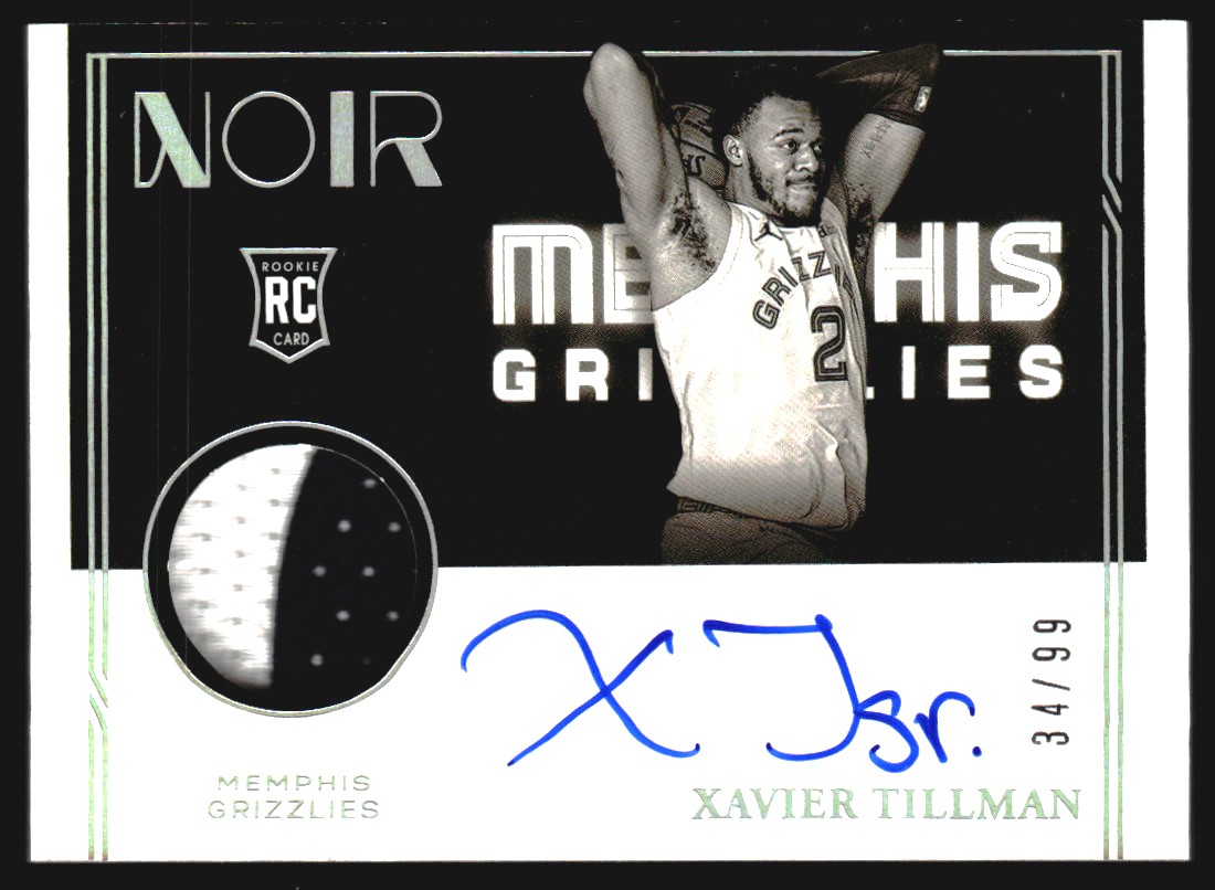 2020-21 Panini Noir #322 Xavier Tillman AU JSY BW