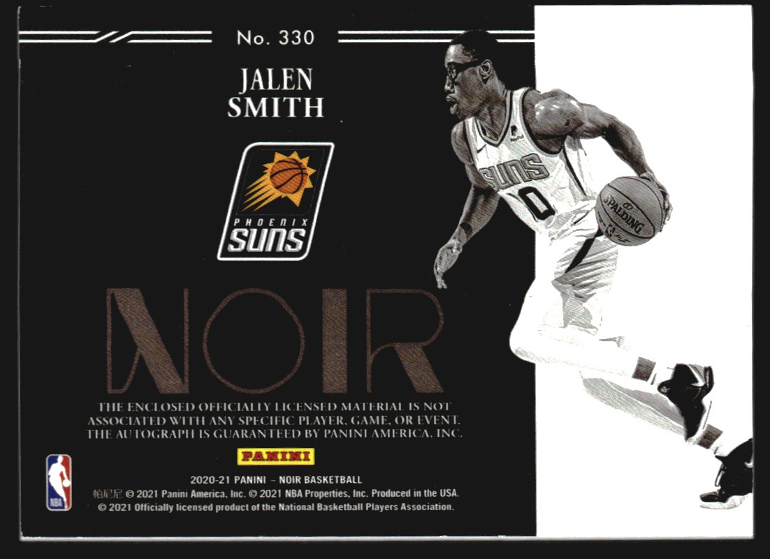 2020-21 Panini Noir #330 Jalen Smith AU JSY BW
