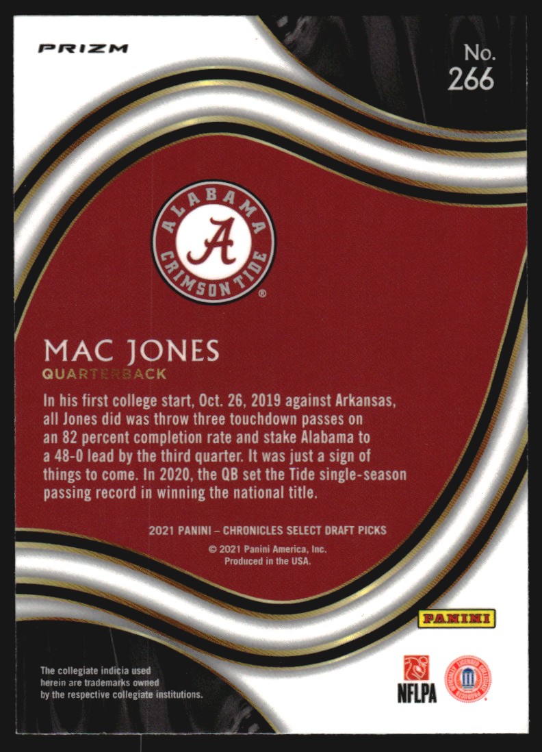 2021 Panini Chronicles Draft Picks Select Silver #266 Mac Jones