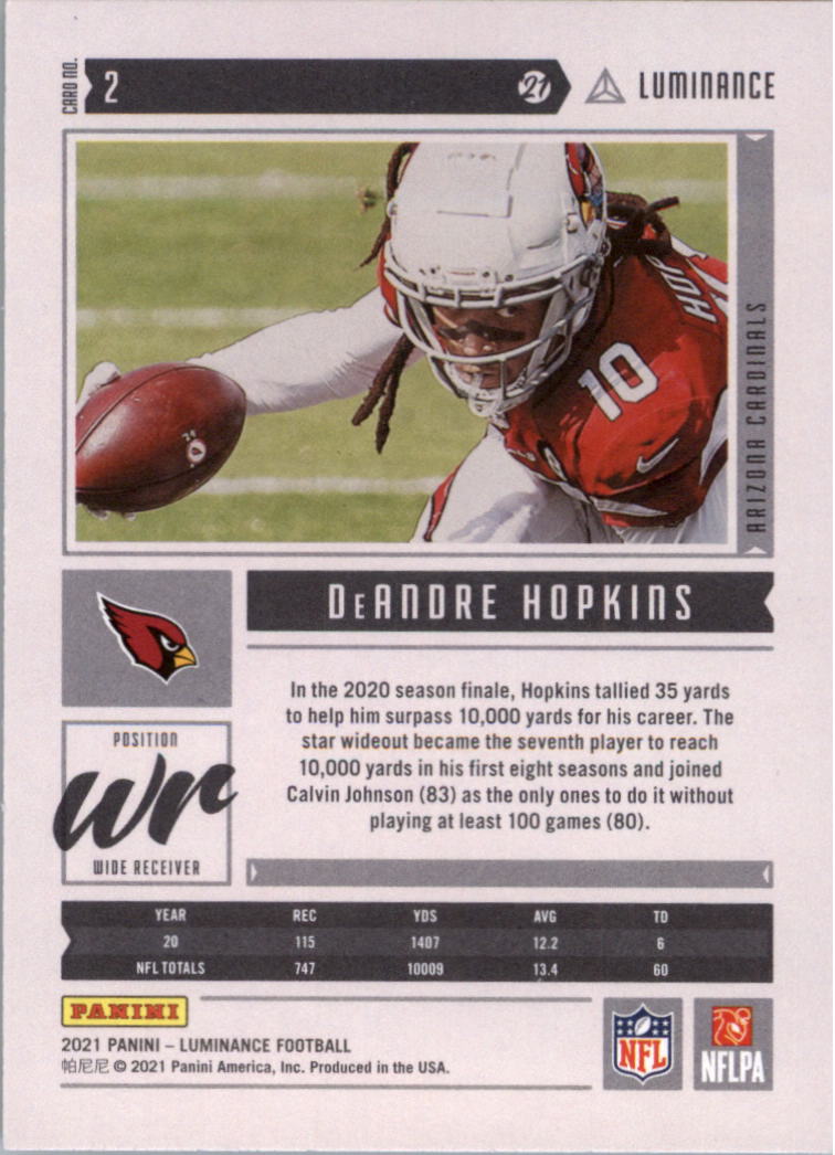2021 Panini Luminance Football Card Pick (Base) - Picture 3 of 125