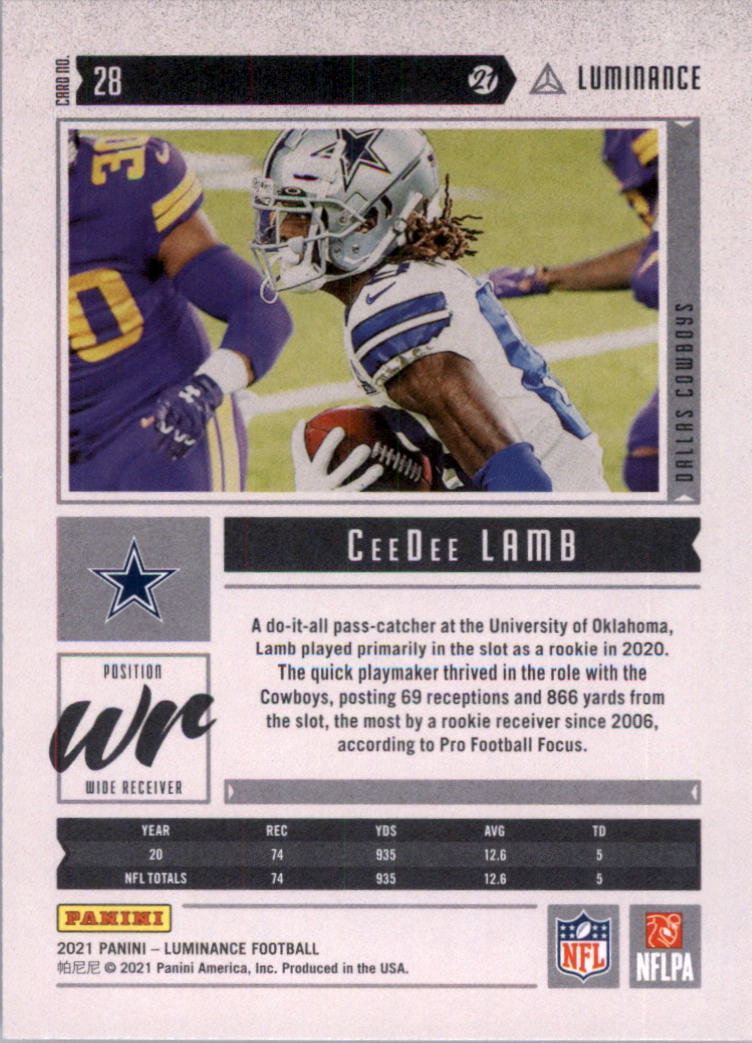 2021 Panini Luminance Football Card Pick (Base) - Picture 15 of 125