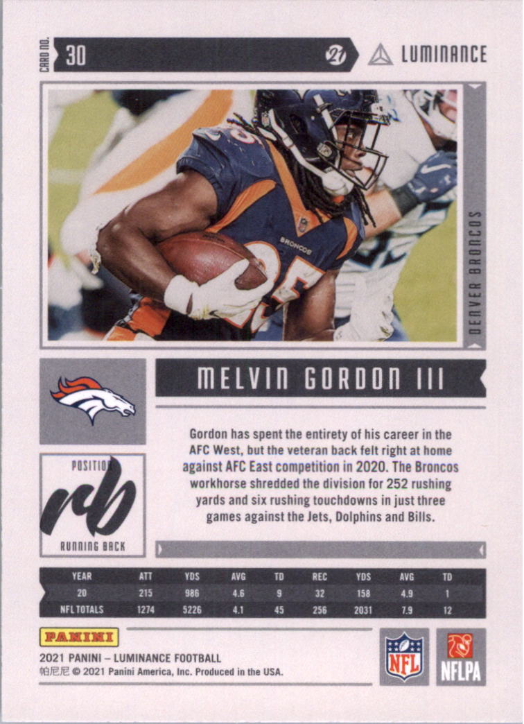 2021 Panini Luminance Football Card Pick (Base) - Picture 17 of 125