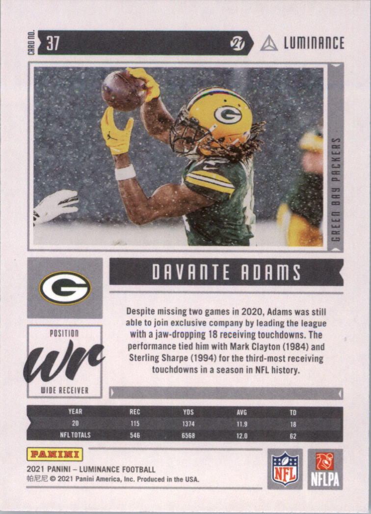 2021 Panini Luminance Football Card Pick (Base) - Picture 23 of 125