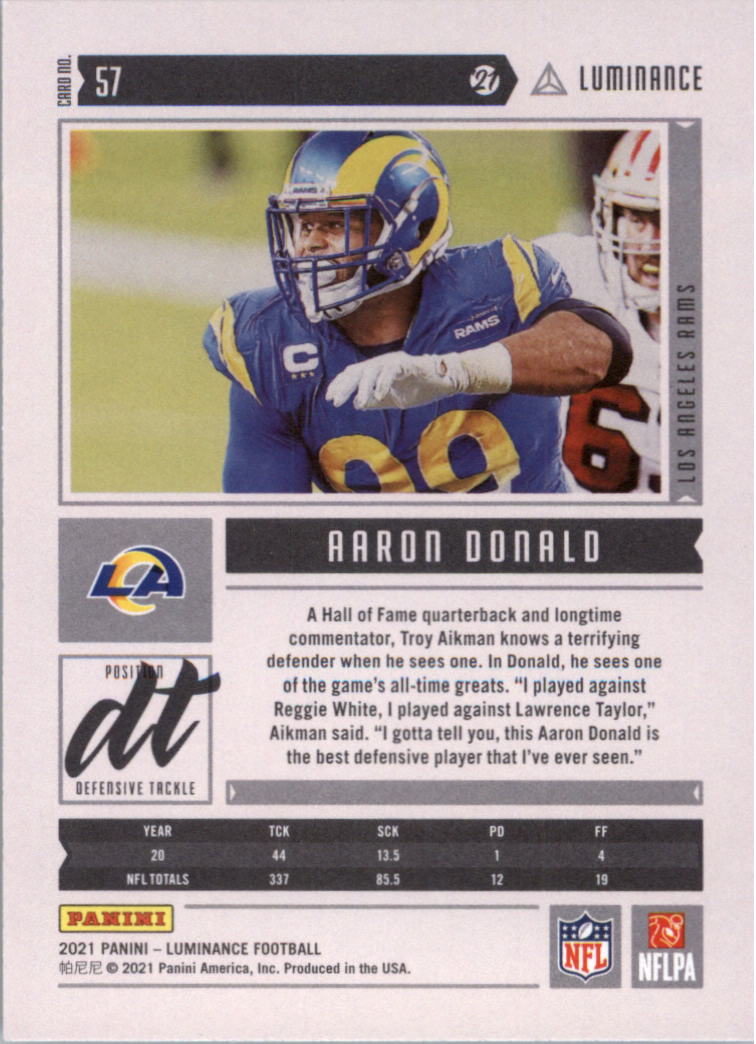 2021 Panini Luminance Football Card Pick (Base) - Picture 35 of 125