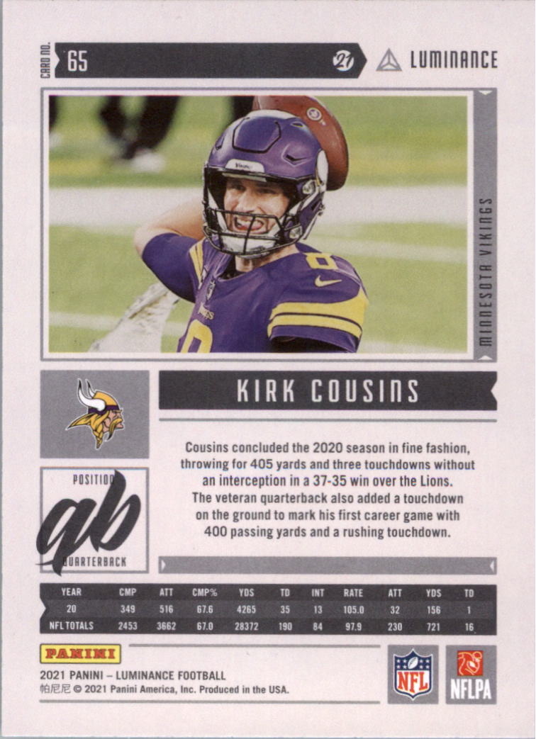 2021 Panini Luminance Football Card Pick (Base) - Picture 39 of 125