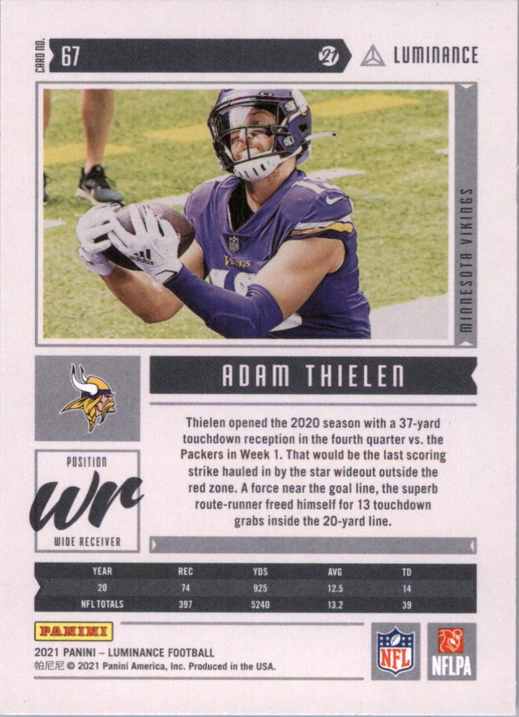 2021 Panini Luminance Football Card Pick (Base) - Picture 43 of 125