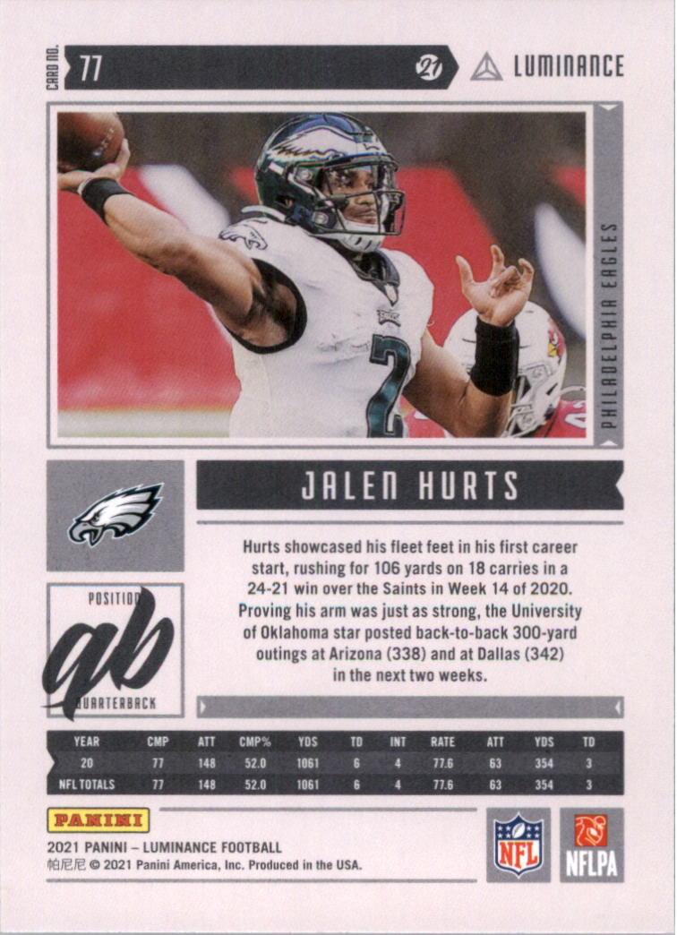 2021 Panini Luminance Football Card Pick (Base) - Picture 47 of 125