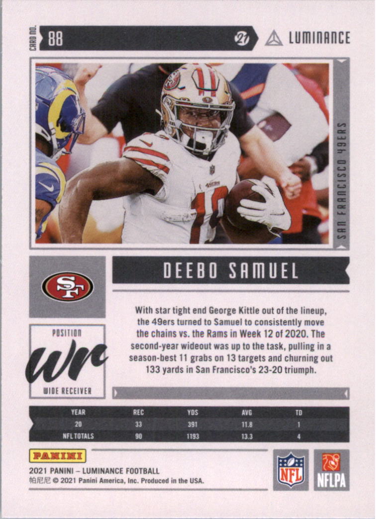 2021 Panini Luminance Football Card Pick (Base) - Picture 61 of 125
