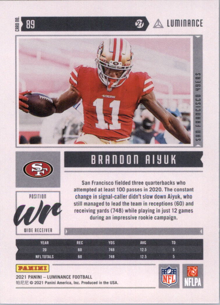 2021 Panini Luminance Football Card Pick (Base) - Picture 63 of 125