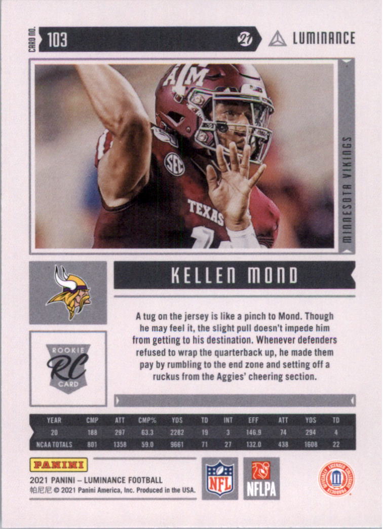 2021 Panini Luminance Football Card Pick (Base) - Picture 75 of 125