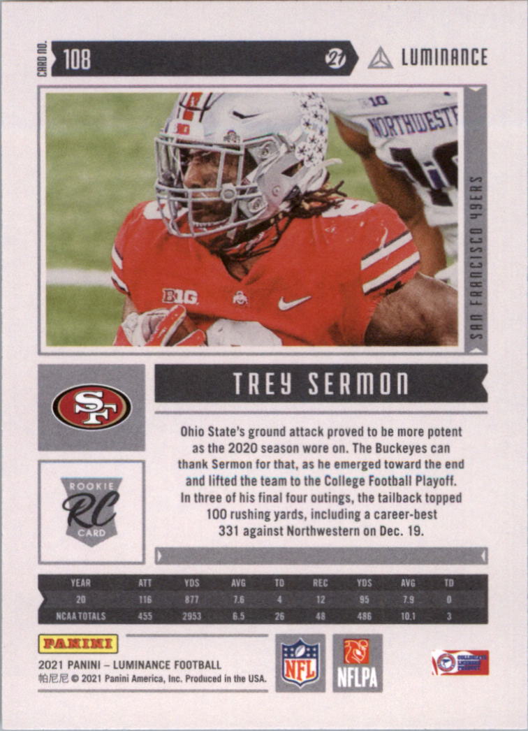2021 Panini Luminance Football Card Pick (Base) - Picture 77 of 125