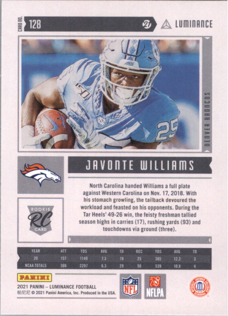 2021 Panini Luminance Football Card Pick (Base) - Picture 87 of 125