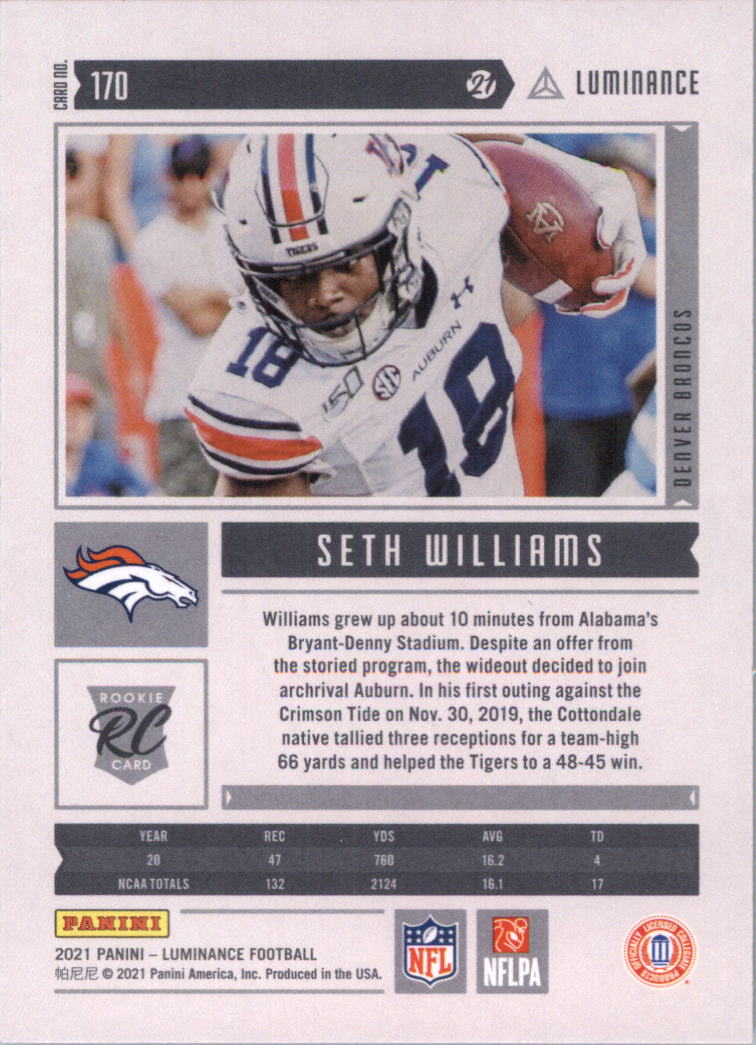 2021 Panini Luminance Football Card Pick (Base) - Picture 113 of 125