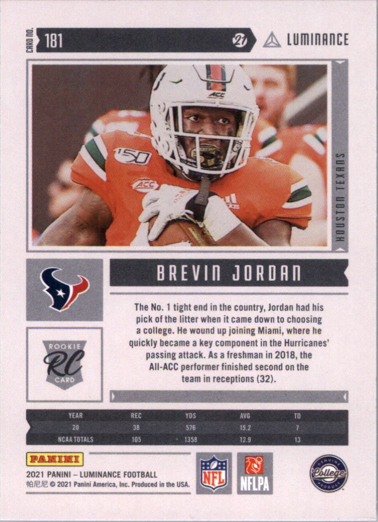 2021 Panini Luminance Football Card Pick (Base) - Picture 119 of 125