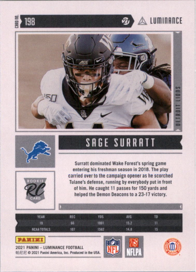 2021 Panini Luminance Football Card Pick (Base) - Picture 123 of 125