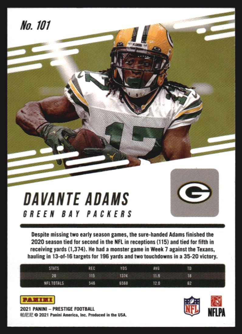 2021 Prestige Xtra Points Hyper 101 Davante Adams NMMT