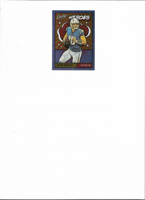 2021 Prestige Heroes 4 Justin Herbert SCAN OF ACTUAL CARD NMMT