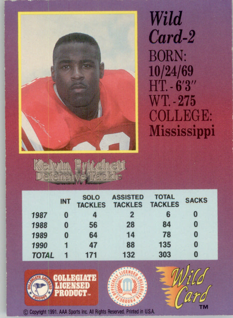 1991 Wild Card Draft Football "5 Stripe" Parallel Cards - Picture 3 of 171