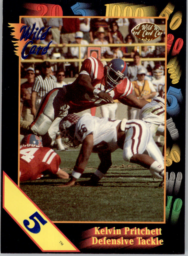 1991 Wild Card Draft Football "5 Stripe" Parallel Cards - Picture 2 of 171