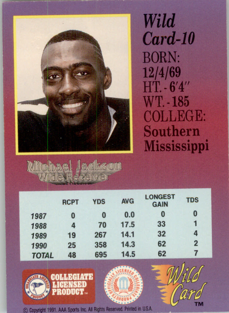 1991 Wild Card Draft Football "5 Stripe" Parallel Cards - Picture 13 of 171