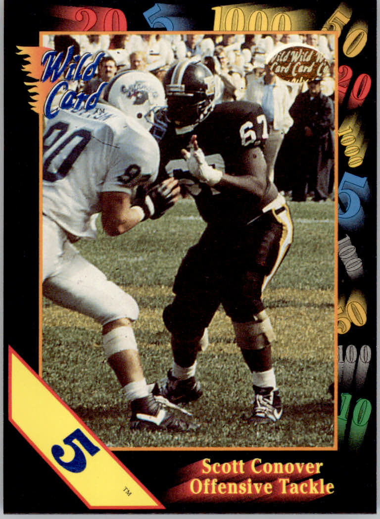 1991 Wild Card Draft Football "5 Stripe" Parallel Cards - Picture 14 of 171