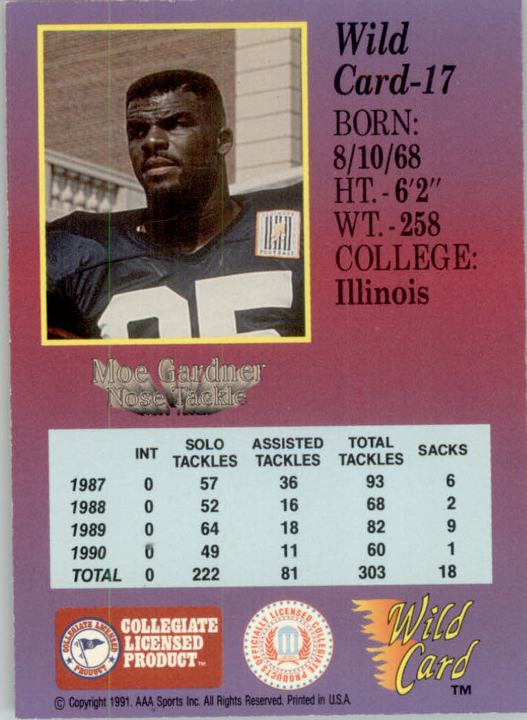 1991 Wild Card Draft Football "5 Stripe" Parallel Cards - Picture 19 of 171