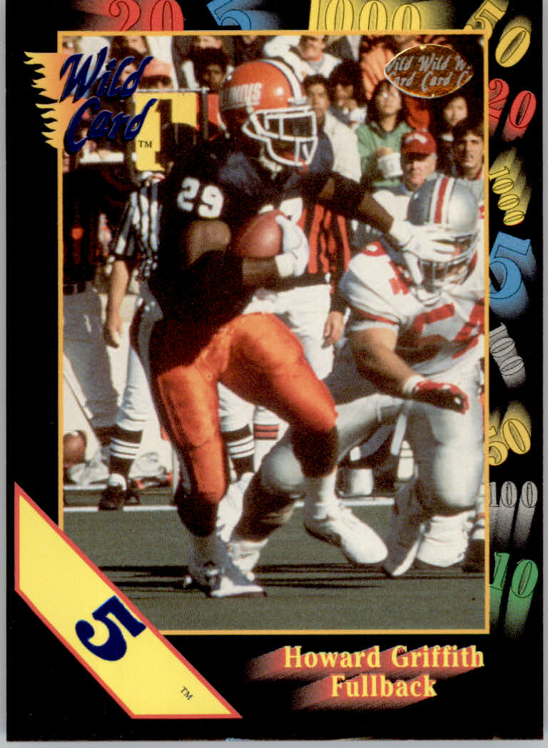 1991 Wild Card Draft Football "5 Stripe" Parallel Cards - Picture 20 of 171