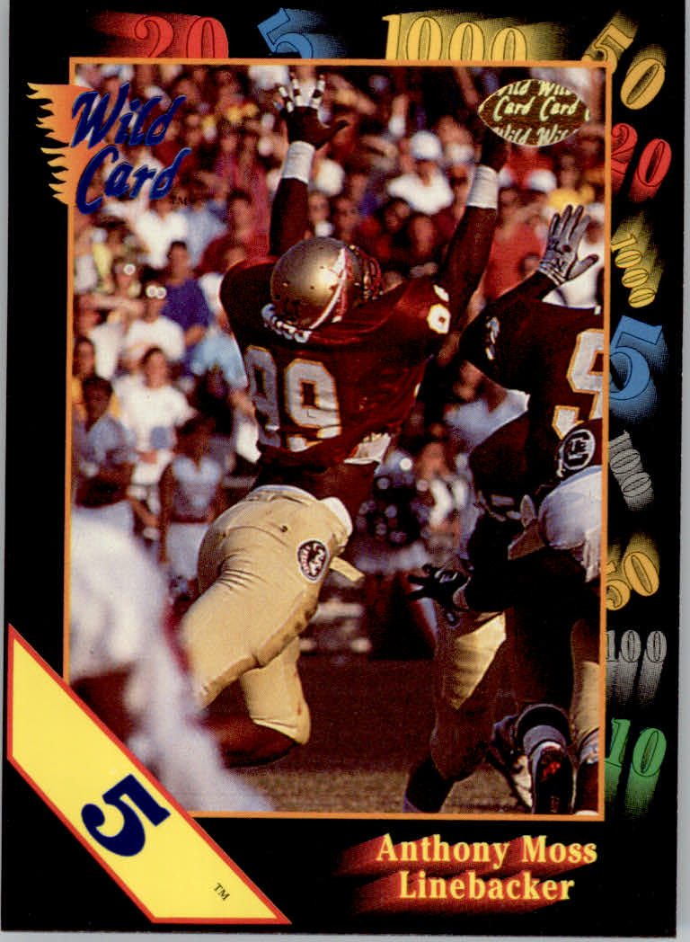 1991 Wild Card Draft Football "5 Stripe" Parallel Cards - Picture 26 of 171