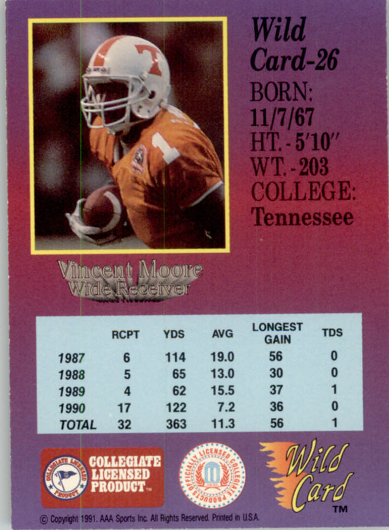 1991 Wild Card Draft Football "5 Stripe" Parallel Cards - Picture 29 of 171