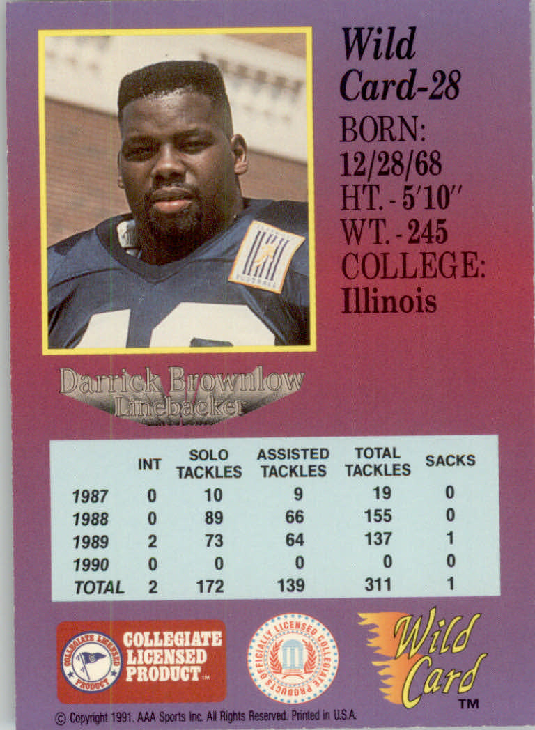 1991 Wild Card Draft Football "5 Stripe" Parallel Cards - Picture 31 of 171