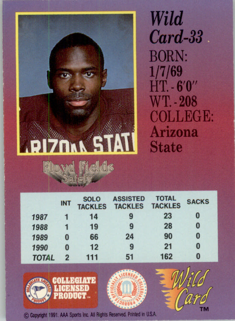 1991 Wild Card Draft Football "5 Stripe" Parallel Cards - Picture 35 of 171