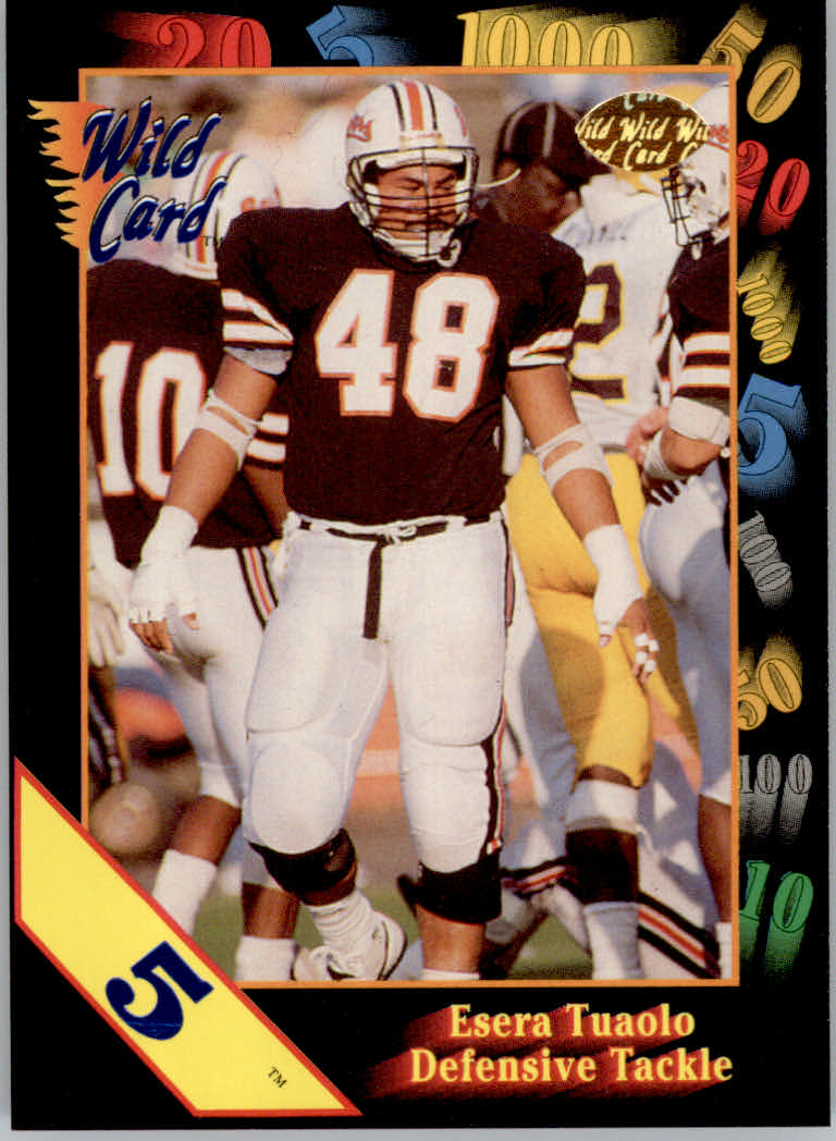 1991 Wild Card Draft Football "5 Stripe" Parallel Cards - Picture 36 of 171
