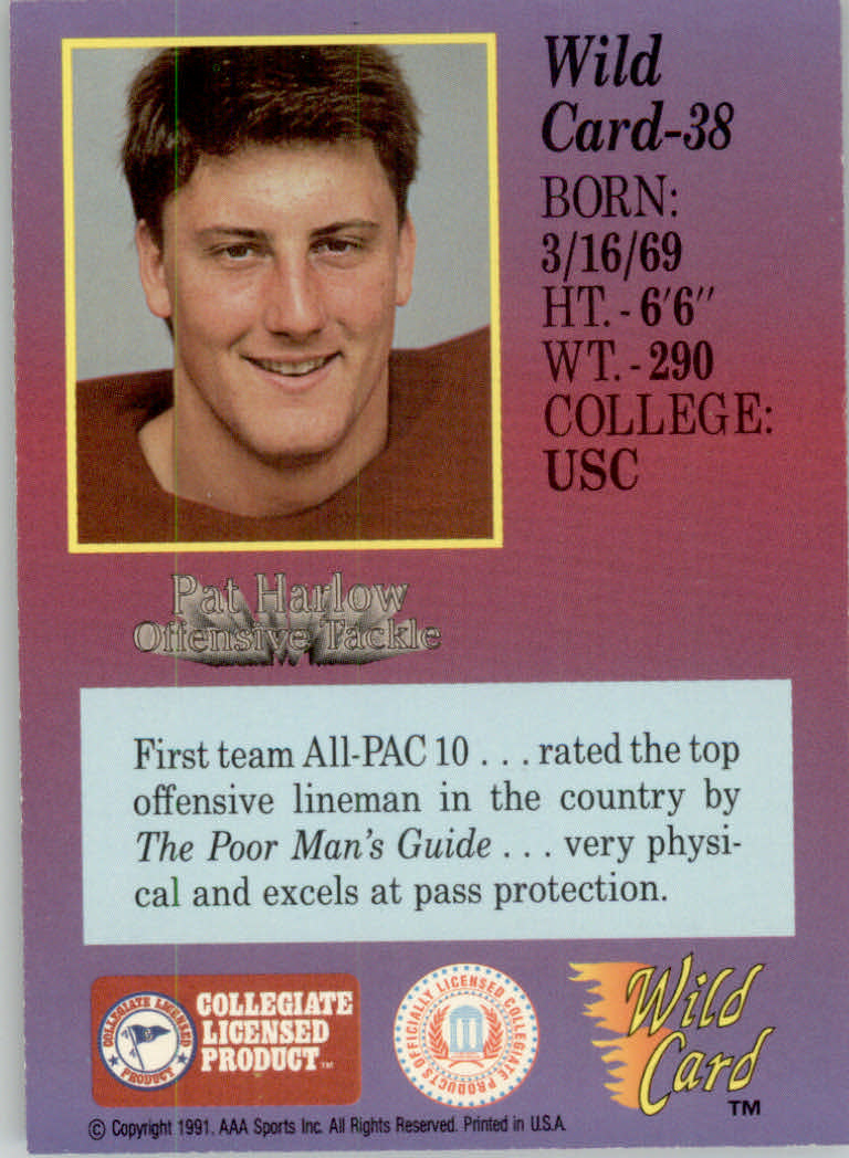 1991 Wild Card Draft Football "5 Stripe" Parallel Cards - Picture 43 of 171