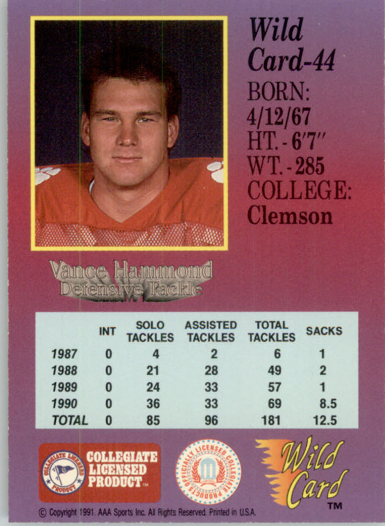 1991 Wild Card Draft Football "5 Stripe" Parallel Cards - Picture 51 of 171